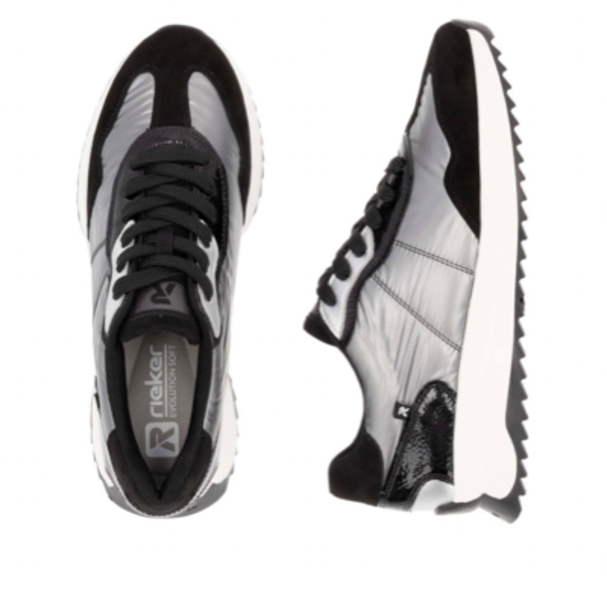 Rieker - W1306-42 Black and Gunmetal Trainer