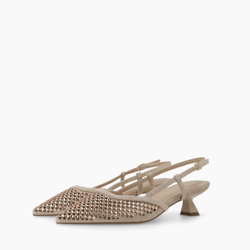 Lodi - Casia Blush Kitten Heel Slingback