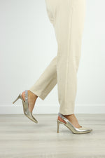 Rachels - S7985 Gold Diamanté Slingback