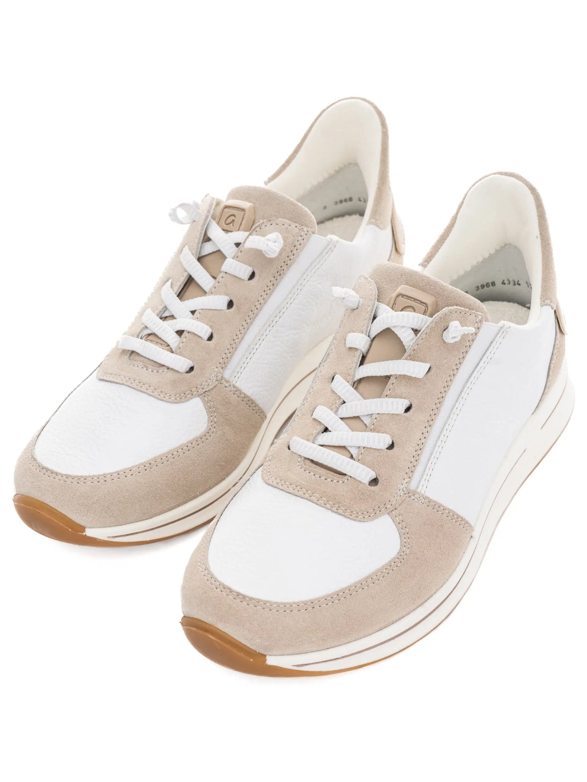 Ara - 24386 Beige and White Slip On Trainer