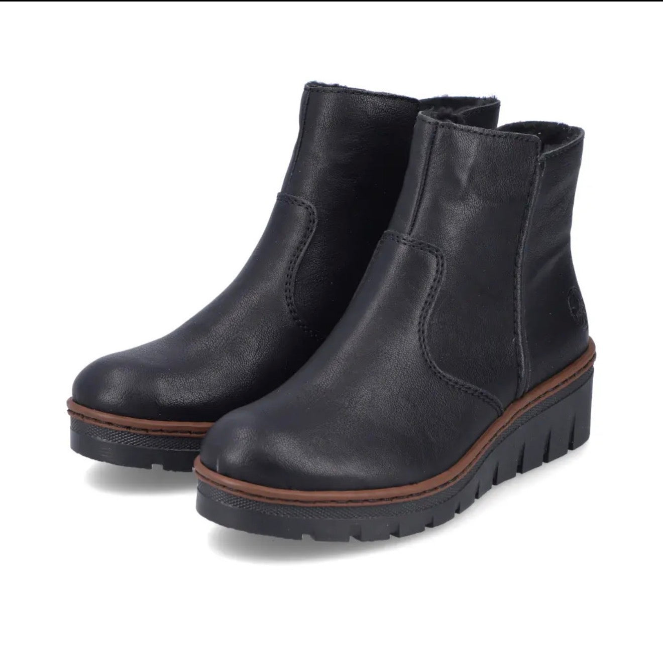 Rieker - X9165 Black Wedge Ankle Boot