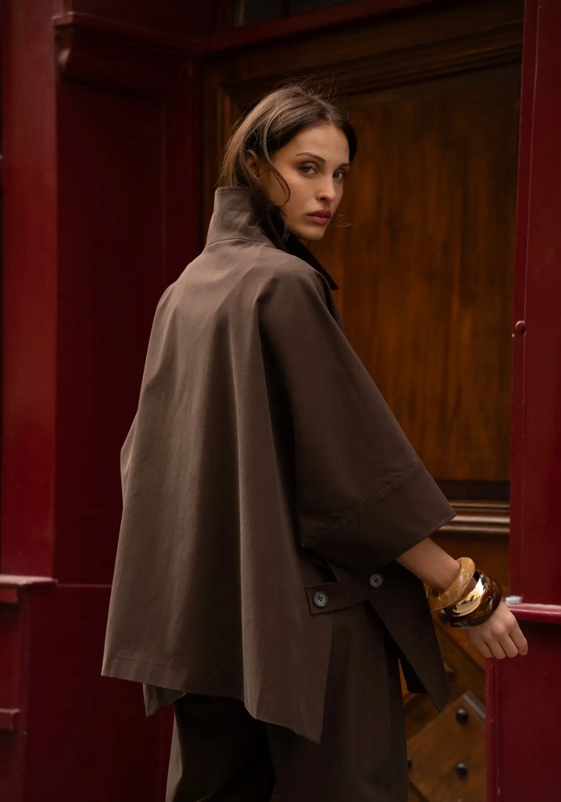 Anna - Brown Cape Jacket