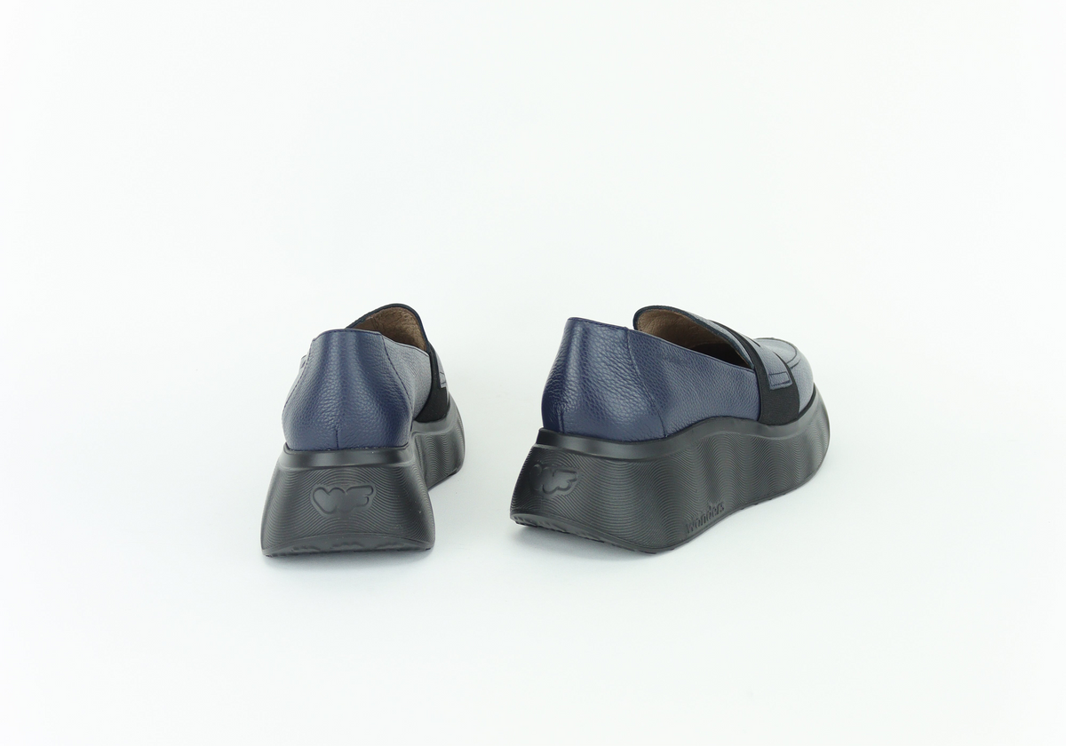 Wonders - A-3633 Navy Wedge Loafer