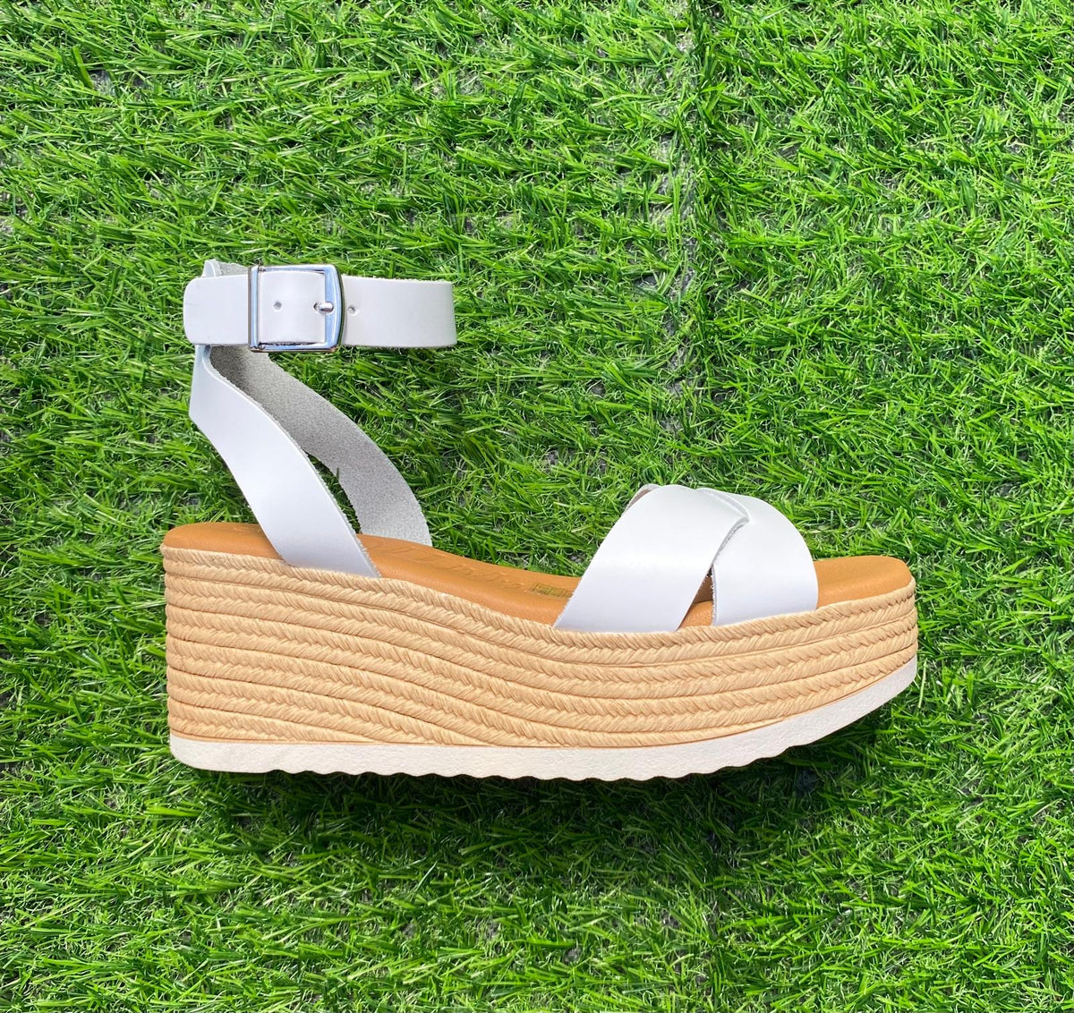 Oh My Sandals - 5445 White Wedge Sandal