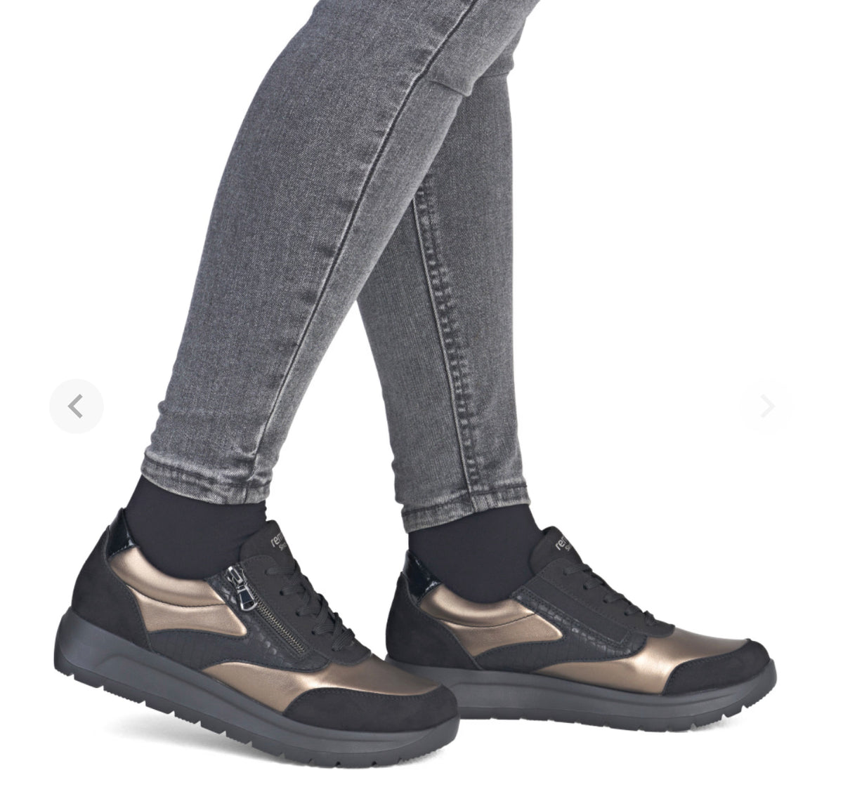 Remonte - D2V02 Black Metallic Trainer
