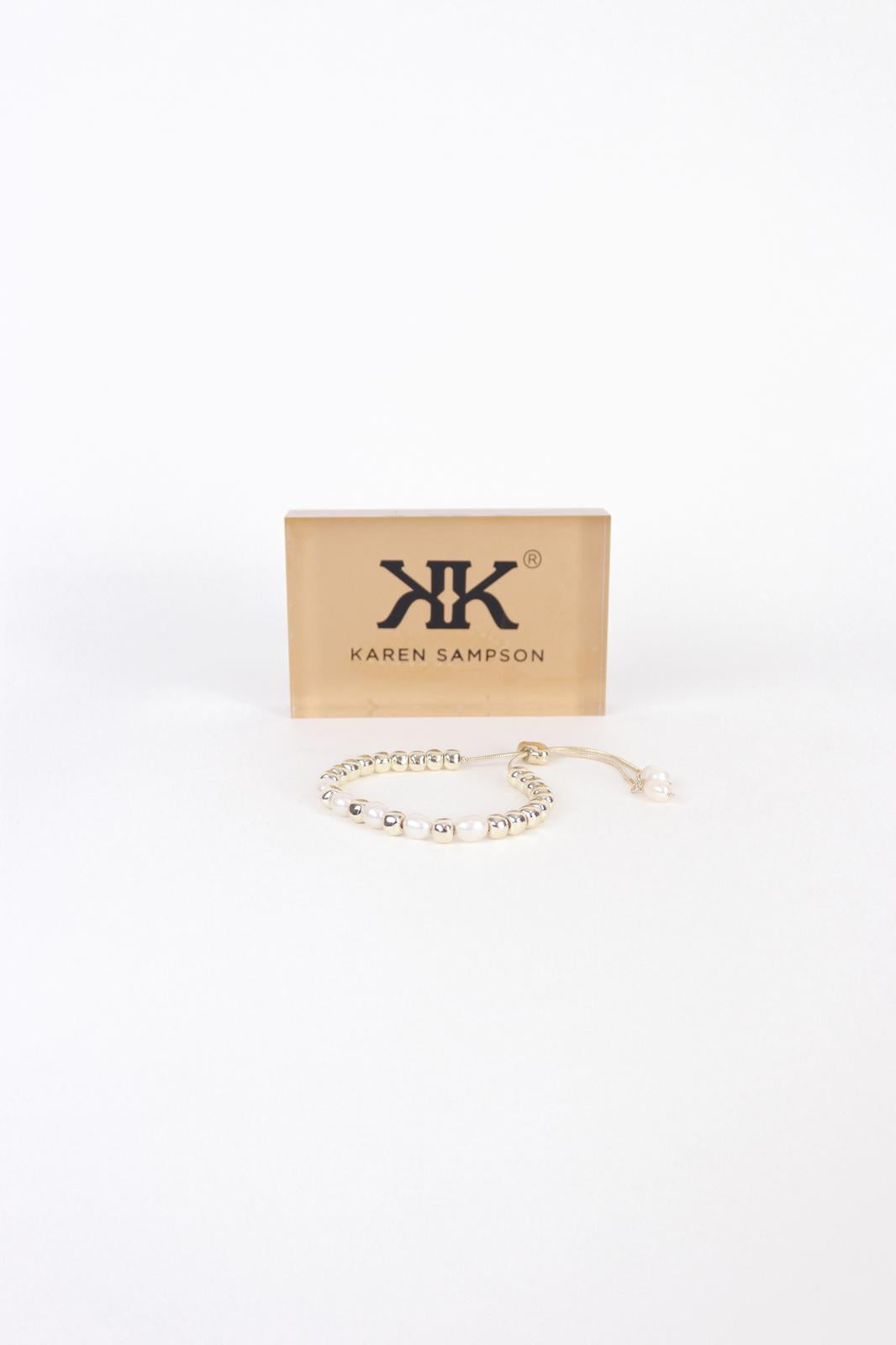 Karen Sampson - J11624 Gold Pearl Bracelet