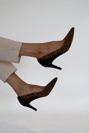 Rachels - Z8473 Black / Leopard Suede Court Shoe