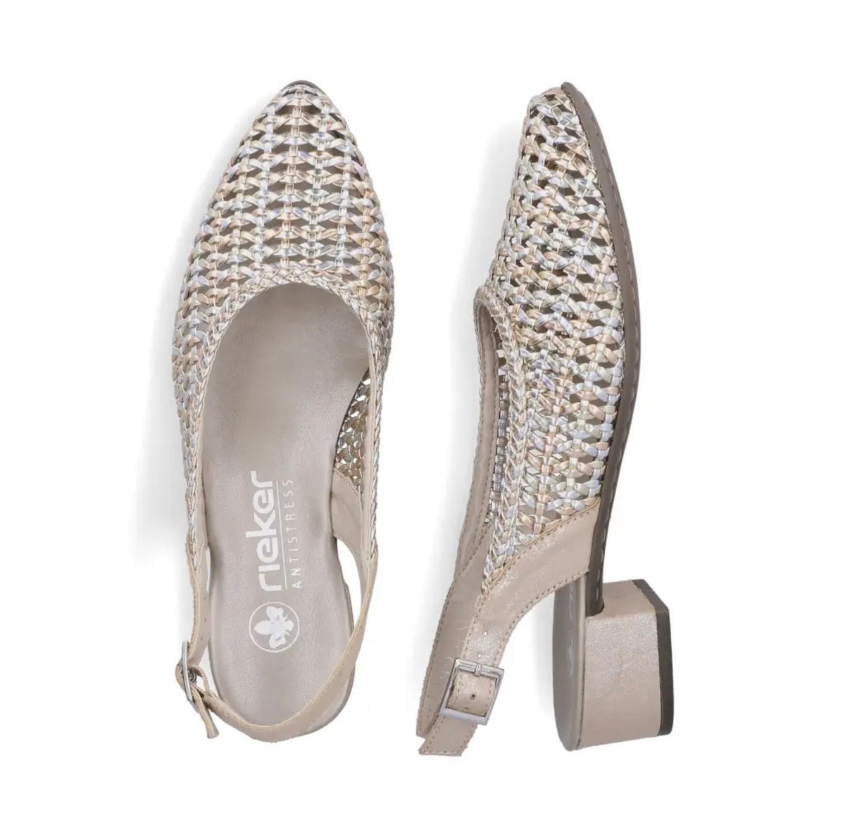 Rieker - 47078 Metallic Woven Slingback