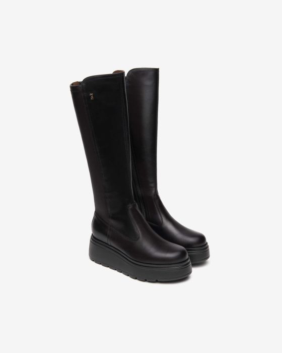NeroGiardini - I514902D Black Elastic Platform Knee High