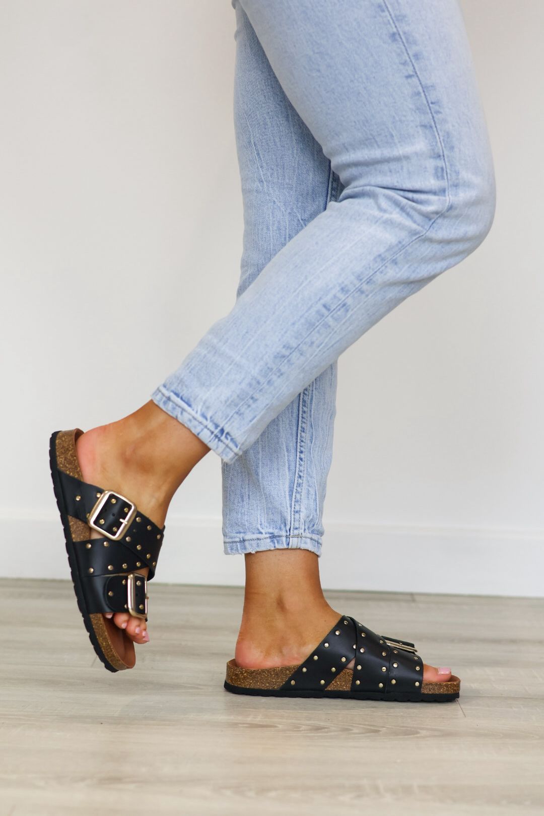 Tim & Simonsen - Foxy Black Buckle Mule