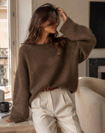 Anna - Taupe Kid Mohair and Wool Jumper