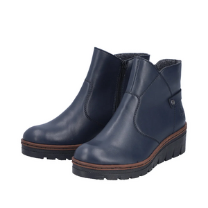 Rieker - X9164 Navy Wedge Ankle Boot