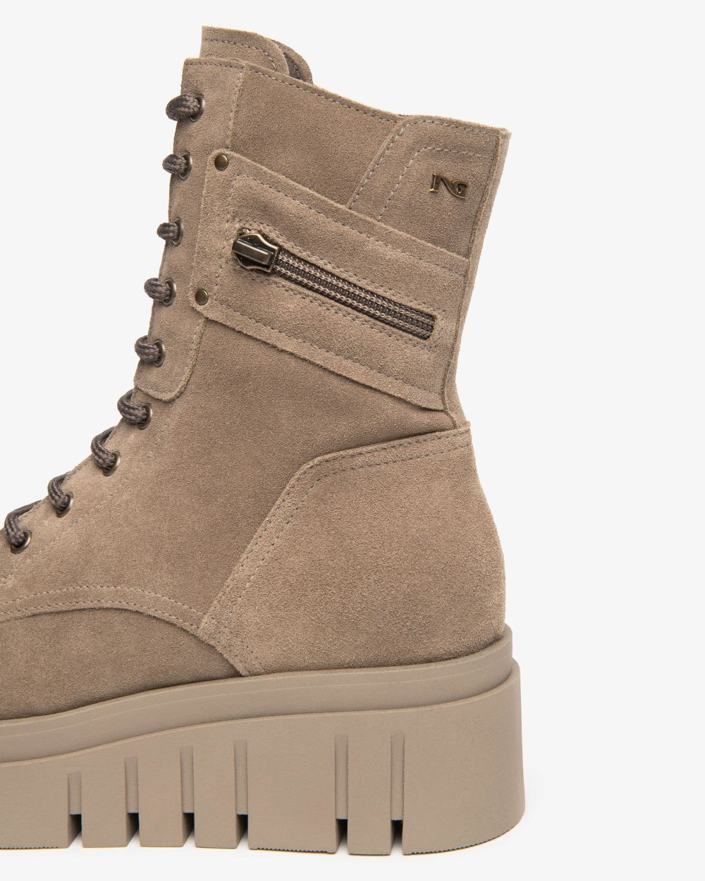 NeroGiardini - I618104D Beige Suede Laced Boot