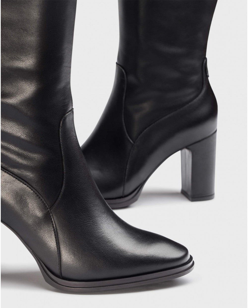 Wonders - M-5140 Black Leather Knee High Boot