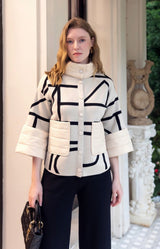 Anna - Beige/Black Cardigan Jacket
