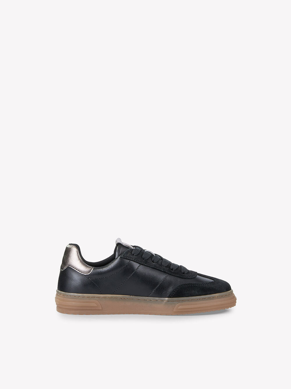 Tamaris - 23788 Black Leather Retro Trainer