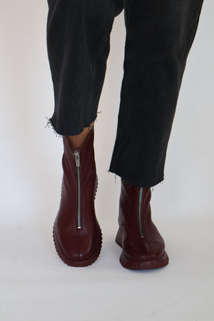 Wonders - A-4403 Burgundy Zip Ankle Boot