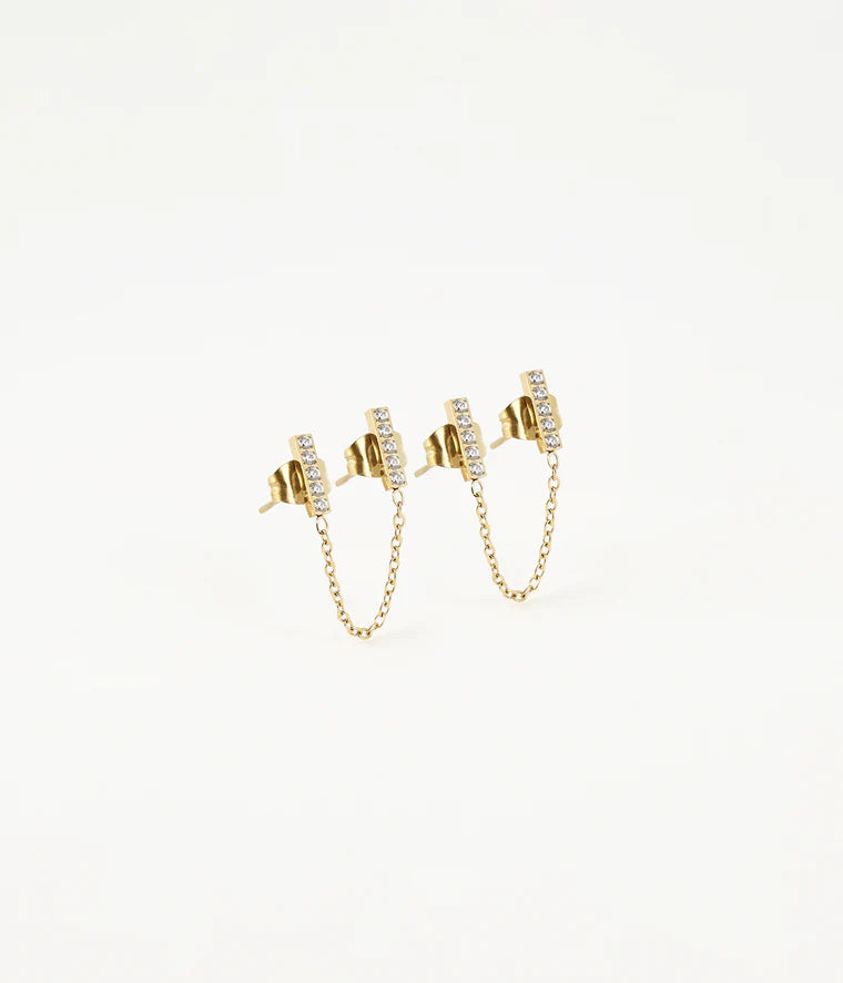 ZAG BIJOUX - SEL13591 Allen Gold Multi Stud Earrings