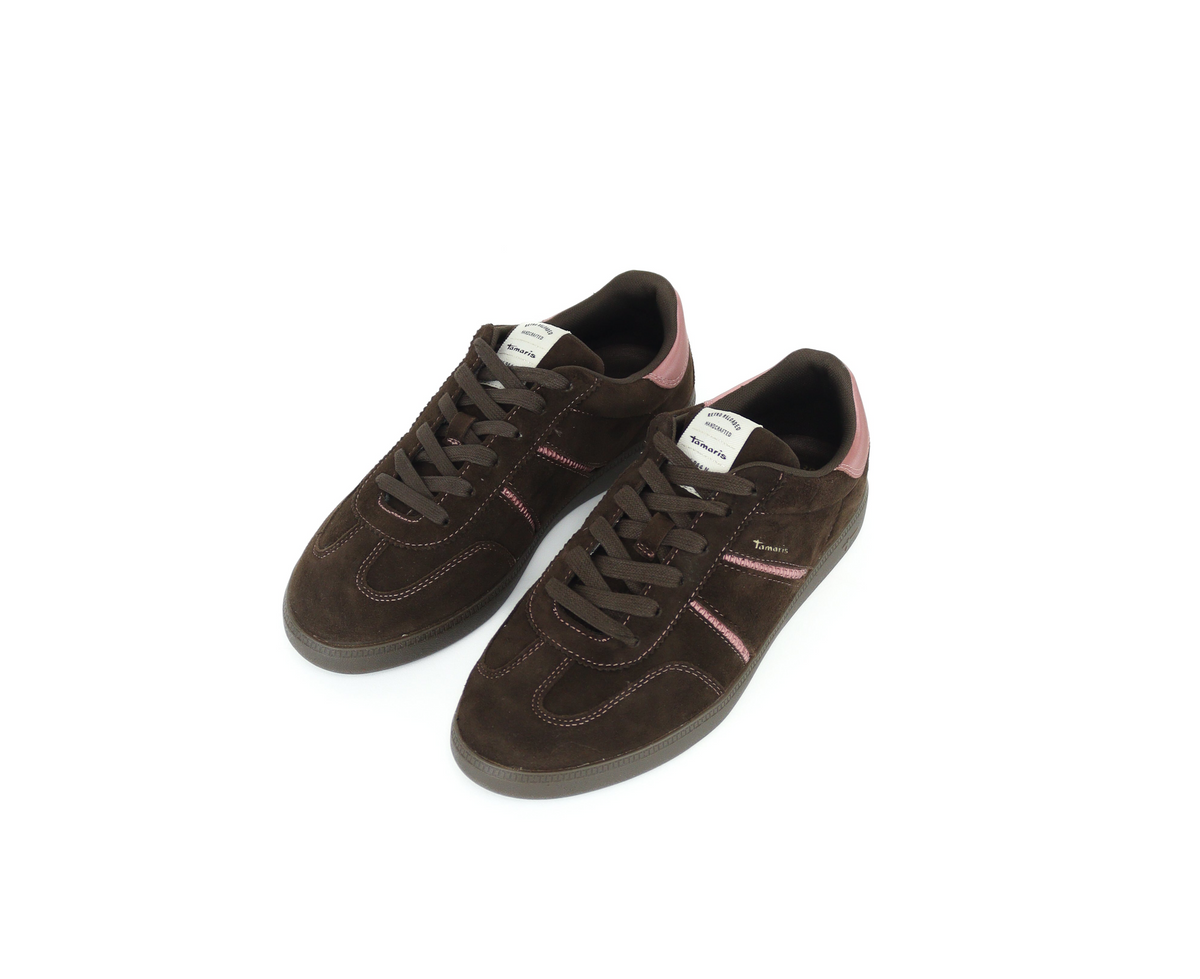 Tamaris - 23624 Brown Suede Retro Trainer