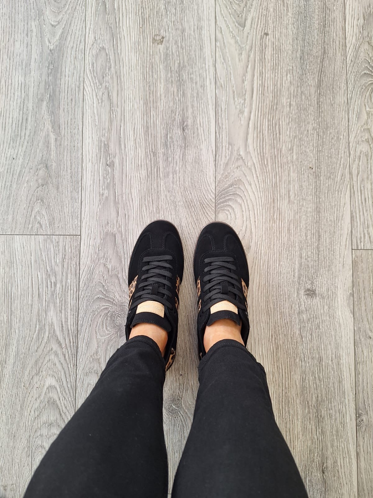 Teddy Smith - 120233 Black and Leopard Trainer