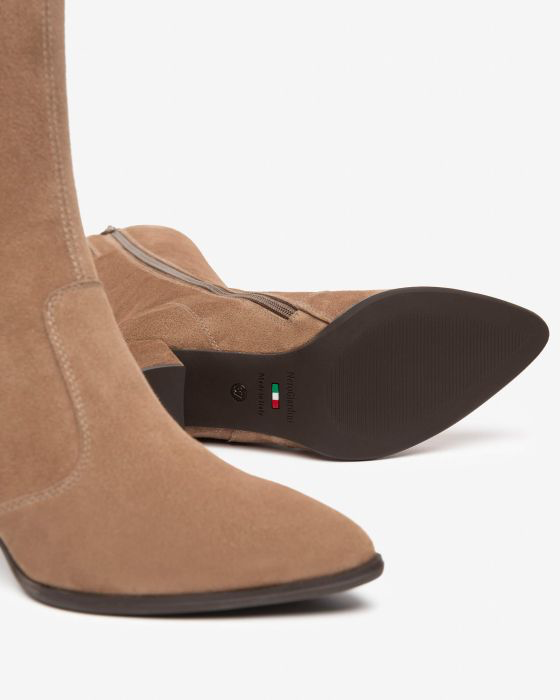 NeroGiardini - I514344D Beige Suede Knee High