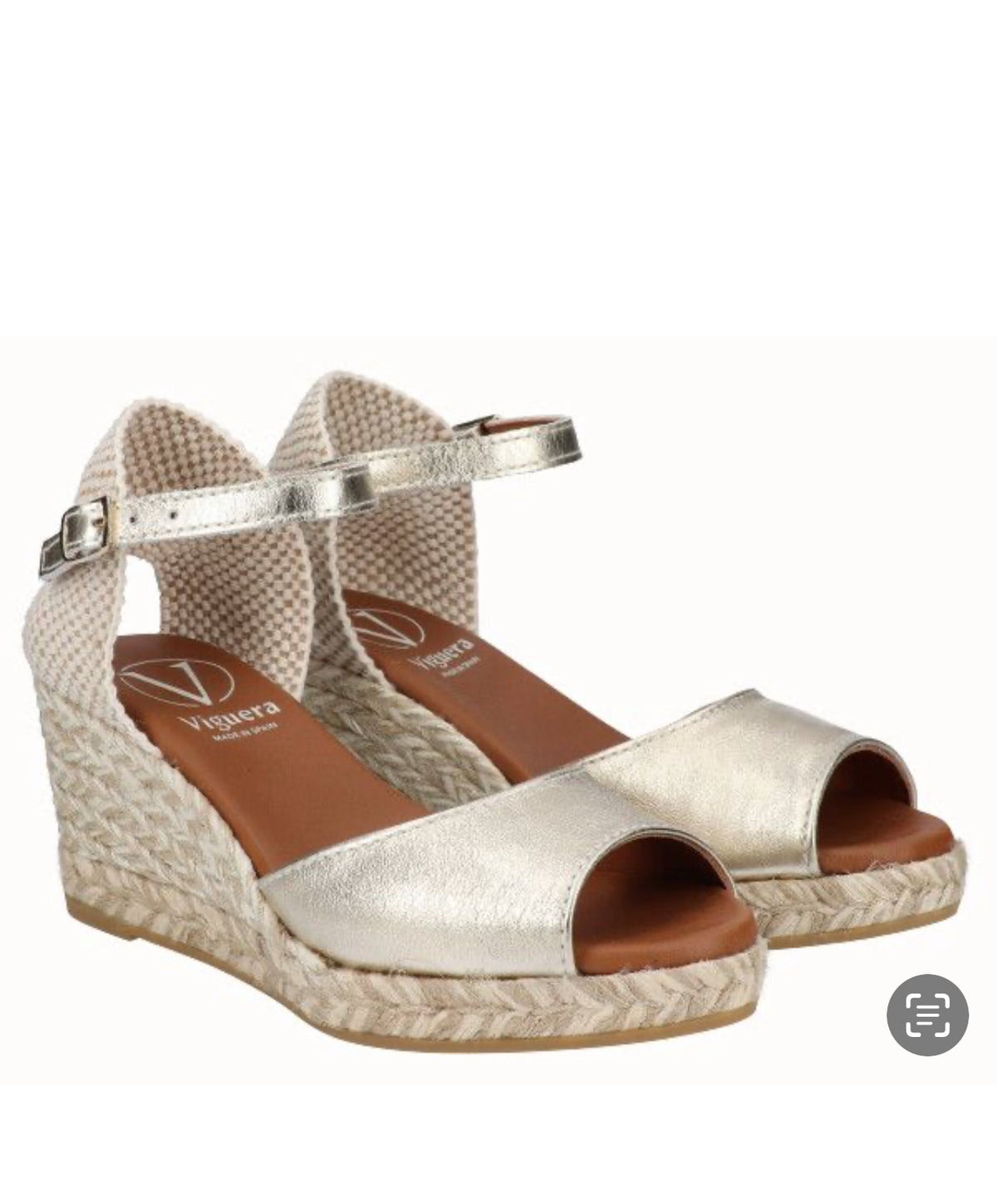 Viguera - 1982 Gold Peeptoe Espadrille