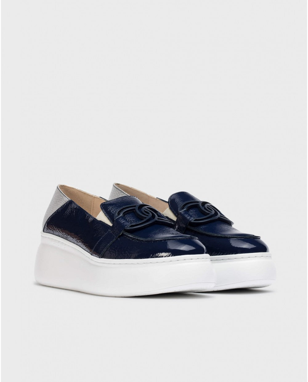 Wonders - A-2652 Navy Patent Wedge Loafer