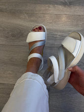 G Comfort - S-8624 White/Silver Sandal