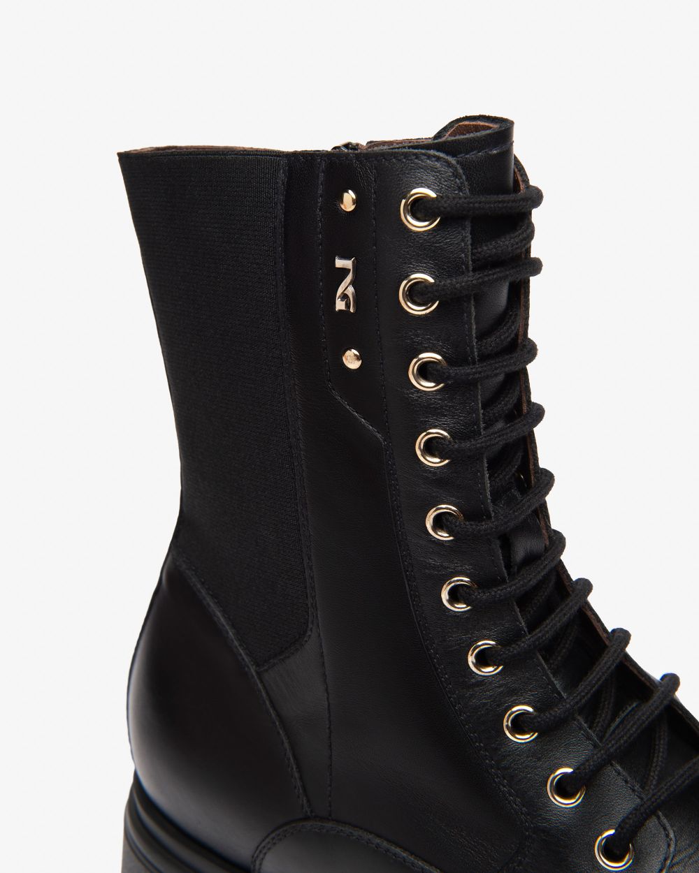 NeroGiardini - I514900D Black Laced Platform Boot with Elastic