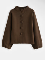 Anna -Brown Funnel Neck Cardigan