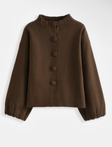 Anna -Brown Funnel Neck Cardigan