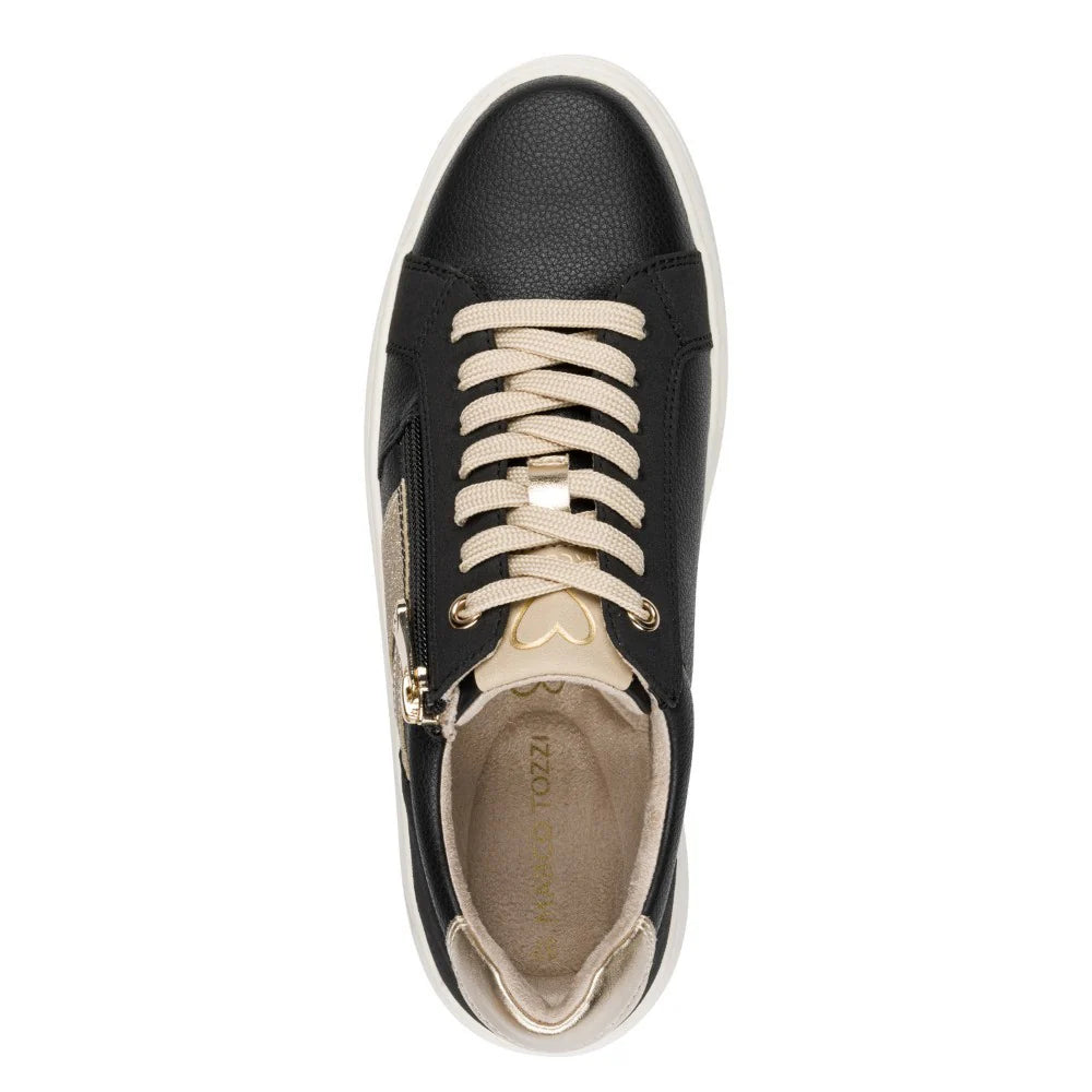 Marco Tozzi - 23750 Black and Gold Trainer