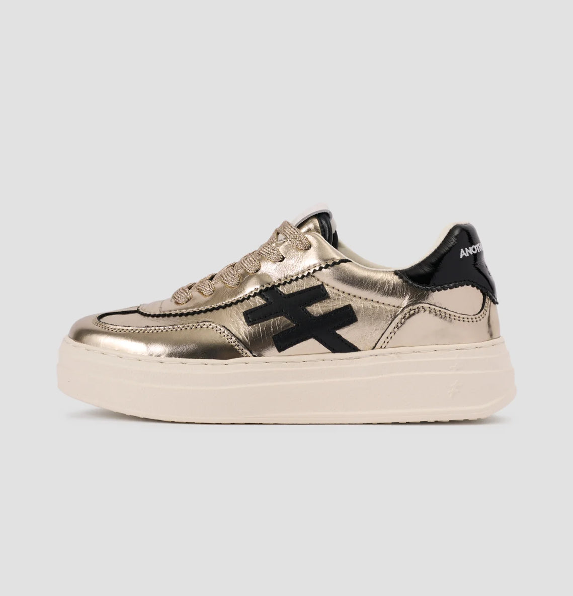 Another Trend - A035m343 Gold and Black Platform Trainer