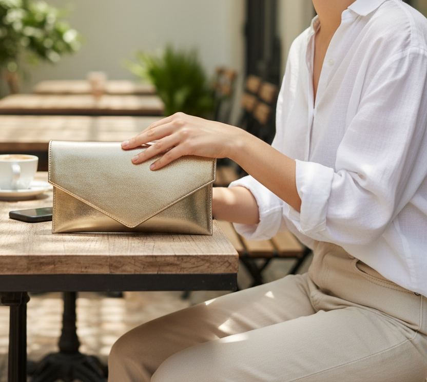 Rachels - Gold Clutch Bag