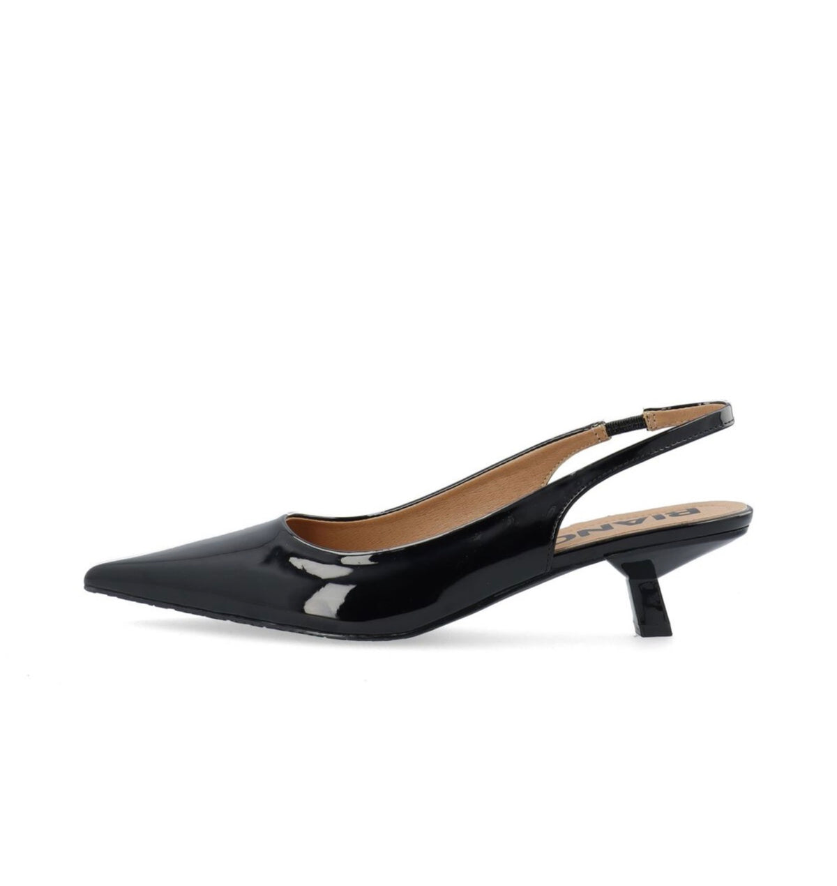Bianco - 11241276 Black Kitten Heel Slingback