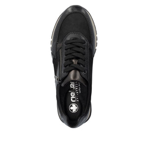Rieker - 49010 Black/Bronze Zip Trainer