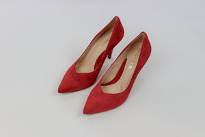 Rachels - Z6047 Red Suede V Court Shoe