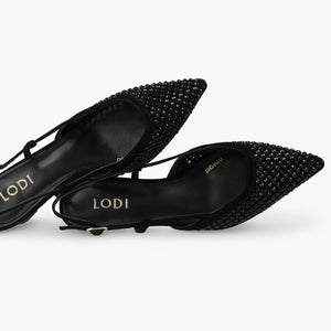 Lodi - Casia Black Kitten Heel Slingback