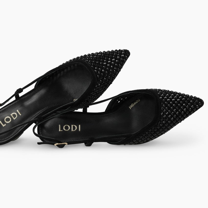 Lodi - Casia Black Kitten Heel Slingback