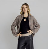 Anna - Brown/Black Bomber Jacket