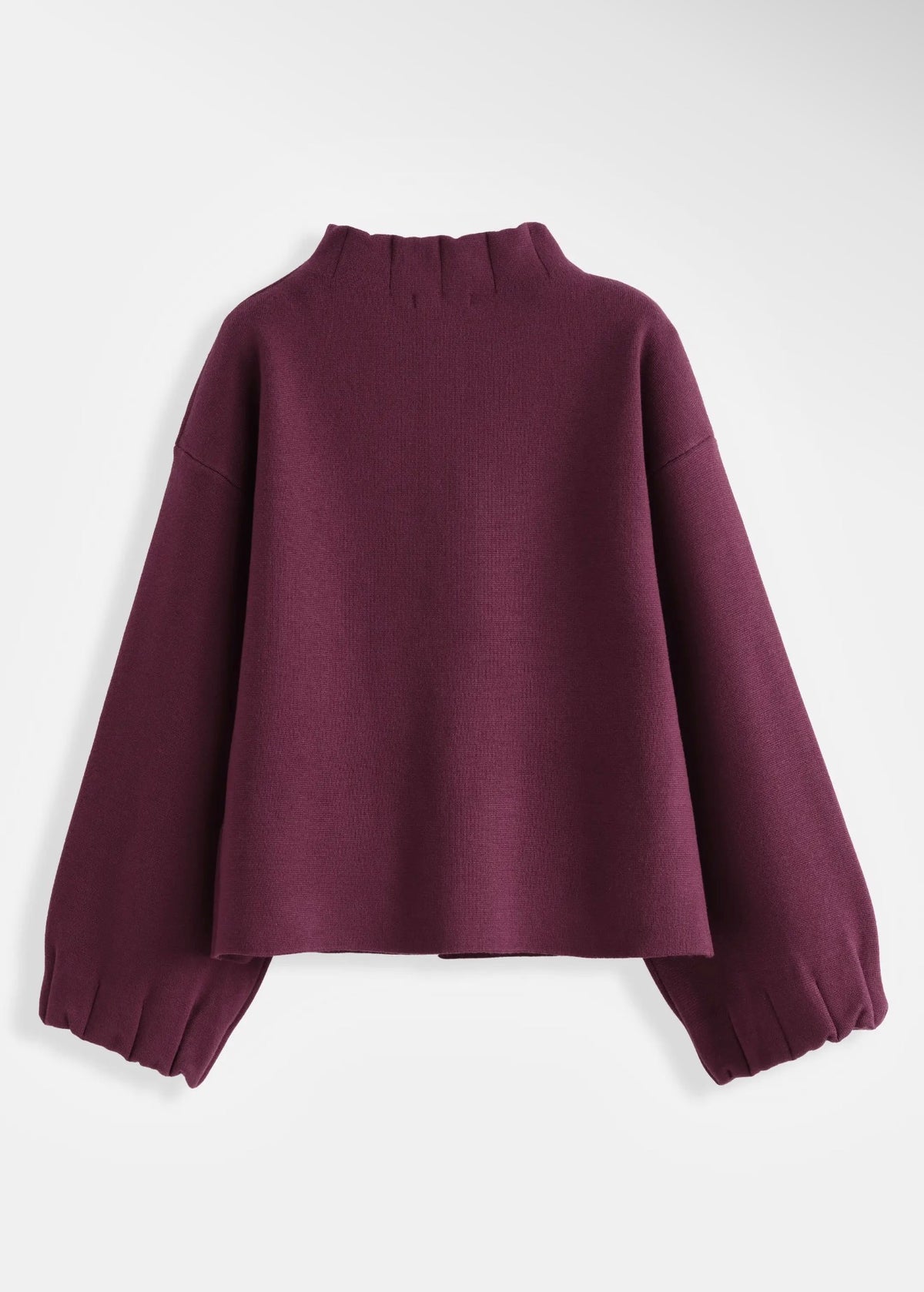 Anna - Burgundy Funnel Neck Cardigan
