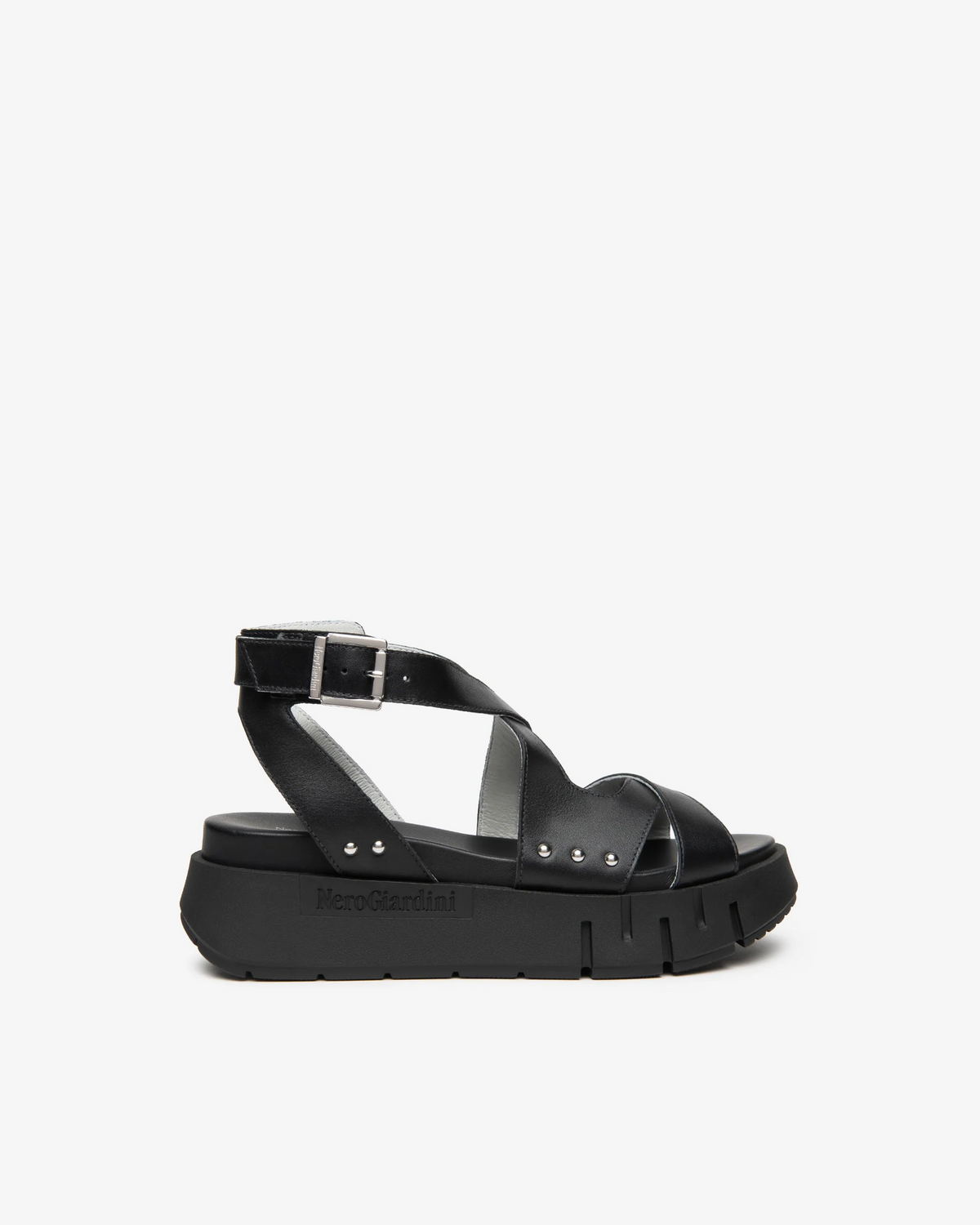 NeroGiardini - E617067D Black Flatform Sandal