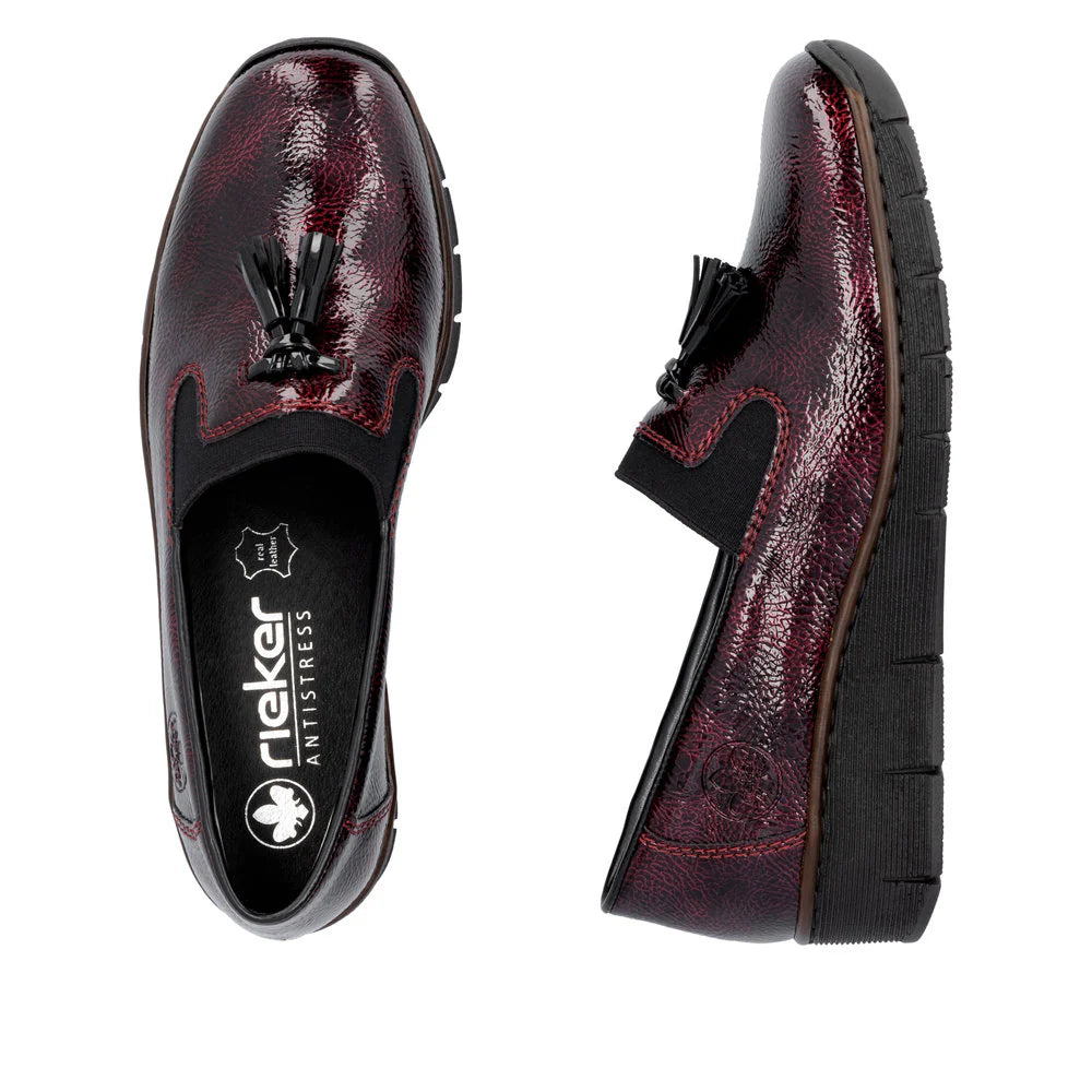 Rieker - 53751 Burgundy Wedge Loafer