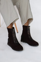 Wonders - C-7632 Brown Suede Zip Ankle Boot