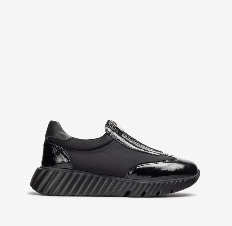 Unisa - Efico Black Slip On Zip Trainer