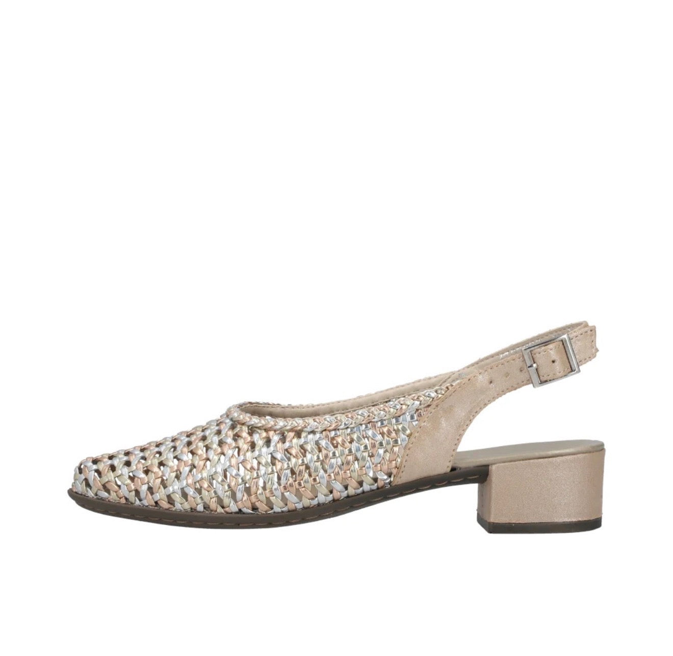 Rieker - 47078 Metallic Woven Slingback