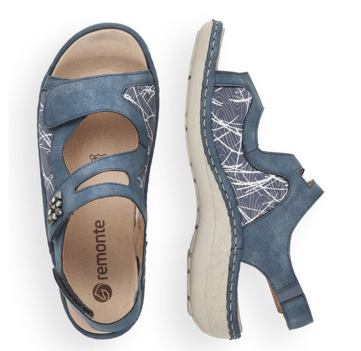 Remonte - D7647 - Blue Velcro Sandal