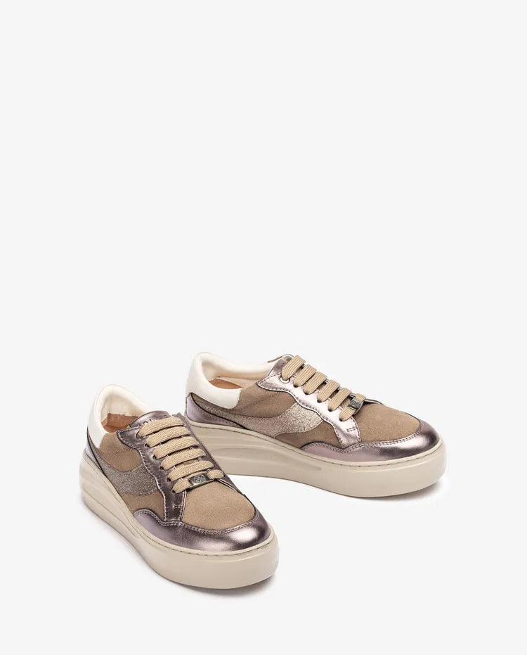 Unisa - Five Taupe Laced Trainer