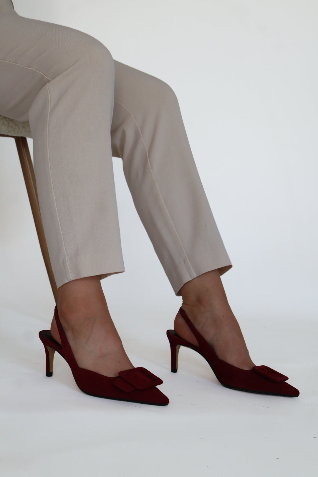 Lodi - Nestor Burgundy Buckle Slingback