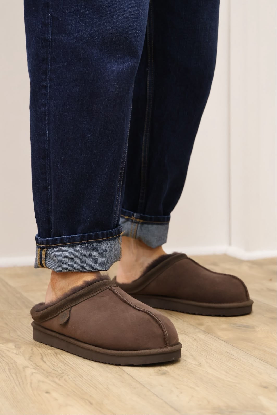 Rohde - 7090 Brown Fur Lined Slipper
